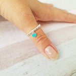 Sterling Silver Turquoise Double Sided Heart Ring