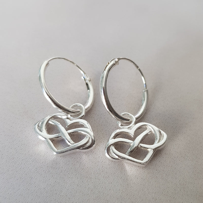 Sterling Silver Infinity Heart Sleepers