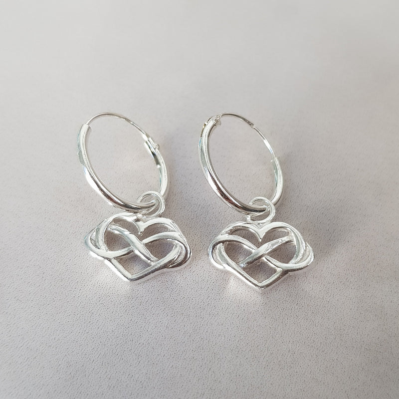 Sterling Silver Infinity Heart Sleepers