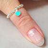 Sterling Silver Turquoise Double Sided Heart Ring