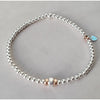 Sterling Silver & Rose Gold Rondelle Bracelet