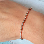 Personalised Silver & Rose Gold Morse Code Bracelet - Add any 3 names