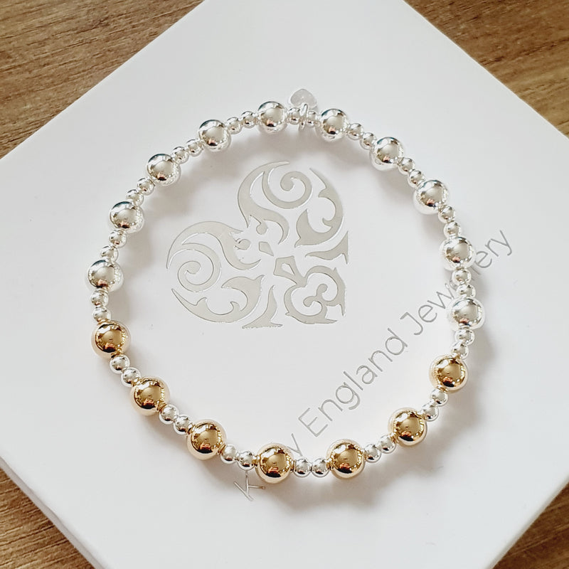 Silver & Gold 70th Birthday Decade Bracelet