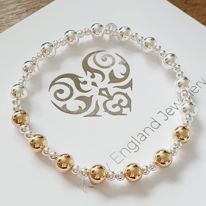 Silver & Gold 70th Birthday Decade Bracelet