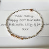 Sterling Silver & Rose Gold 50th Birthday Decade Bracelet