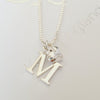 Sterling Silver Initial & Puff Heart Necklace