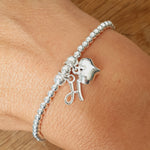 Sterling Silver Initial Heart Bracelet