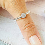 Cz Sterling Silver Stretch Ring