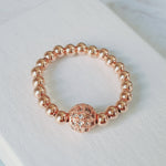 Cz Rose Gold Stretch Ring