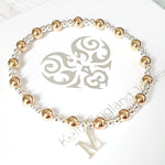 Personalised Silver & Gold Initial Bracelet