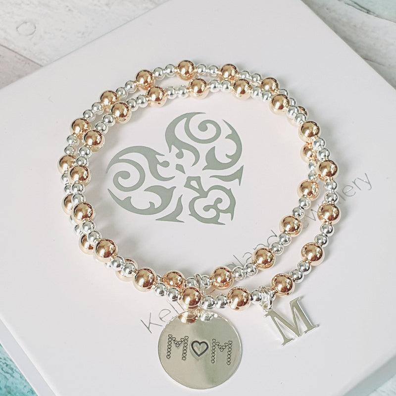 Silver & Gold Mum Bracelet Stack