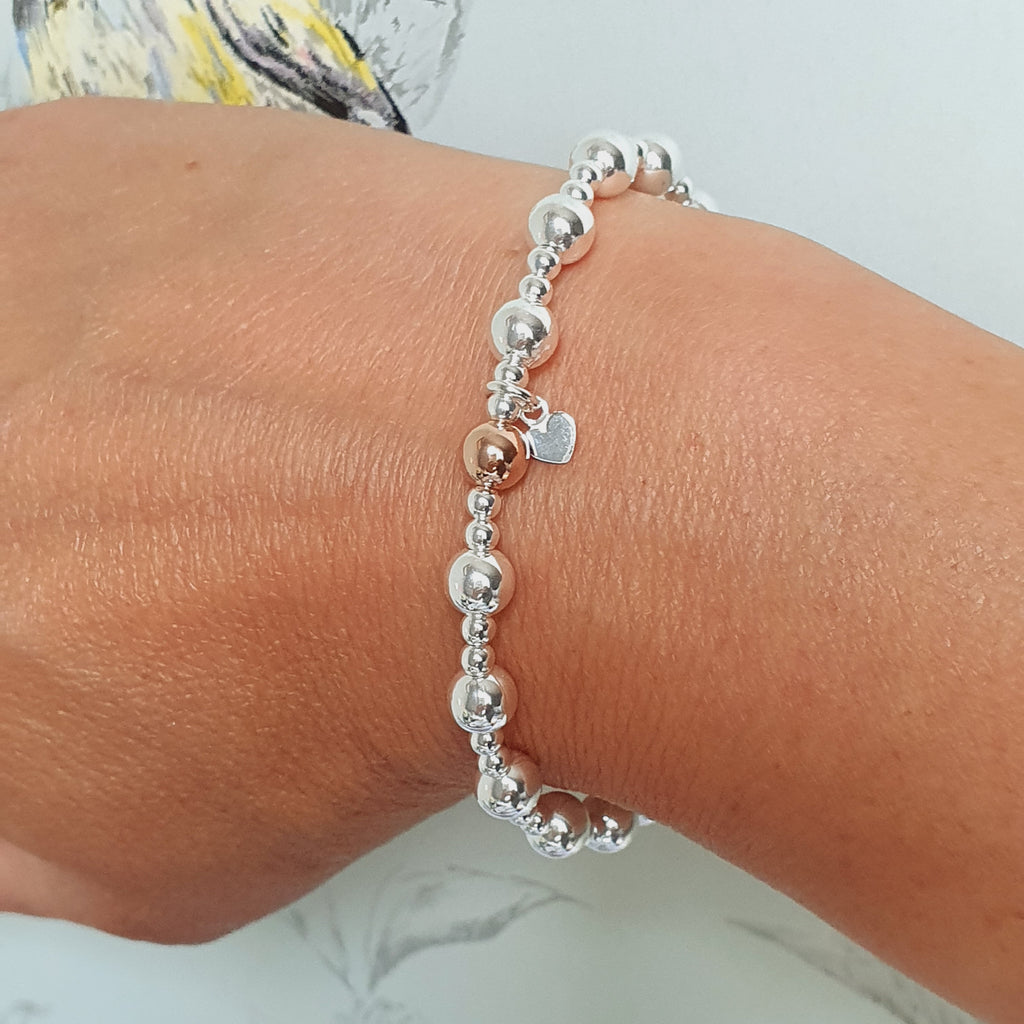 Stylish Sterling Silver & Rose Gold Bracelet