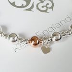 Stylish Sterling Silver & Rose Gold Bracelet