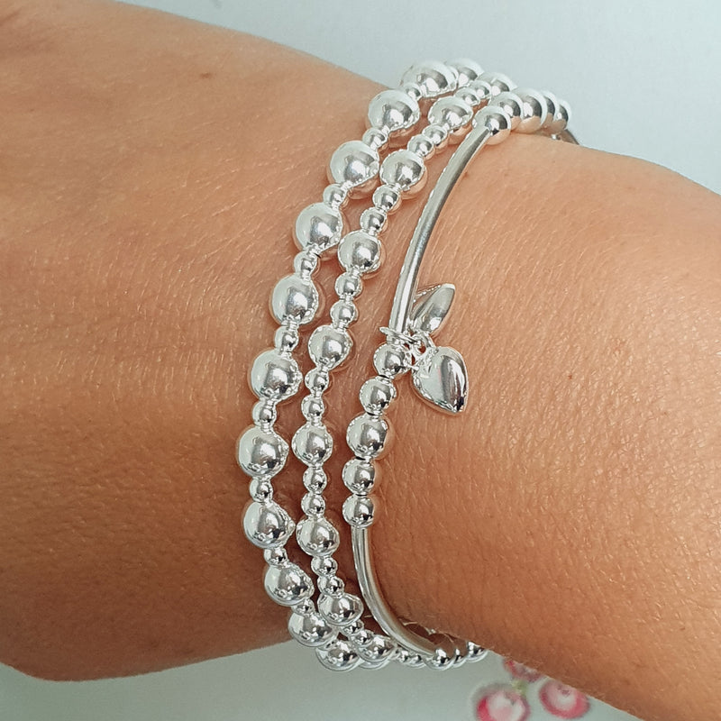 All Sterling Silver Bracelet Stack