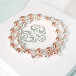 Chunky Duo Set Rose Gold & Silver Mixed Bracelets