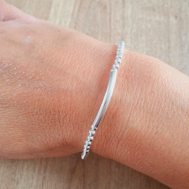 Friendship! Silver Beaded Bracelet