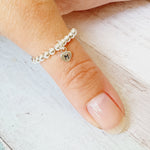 Sterling Silver Hand Stamped Initial Stretch Ring