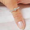 Sterling Silver Sparkle Beaded Ring