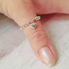 Silver & Rose Gold Puff Heart Ring