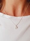 Sterling Silver Initial Crystal Heart Necklace