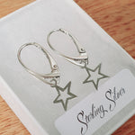 Sterling Silver Open Star Festive Earrings