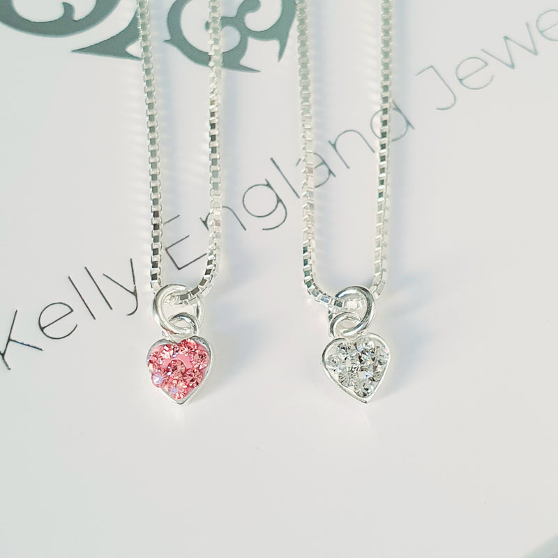 Sterling Silver Cz Heart Necklace