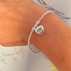 Sterling Silver 925 Puff Heart Silver Bracelet