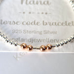 Nana! Sterling Silver & Rose Gold Morse Code Bracelet