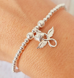 925 Silver Guardian Angel & Heart Bracelet