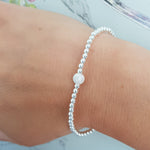 Sterling Silver Frosted Stretch Bracelet