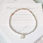 Graduation Personalised Silver & Rose Gold Morse Code Bracelet