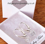 Sterling Silver Crystal Heart Earrings