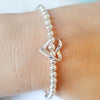 Sterling Silver Floating Heart Bracelet