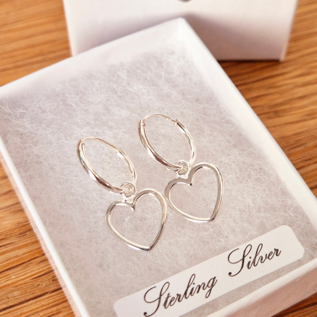 Sterling Silver Heart Sleepers