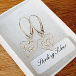 Sterling Silver Infinity Heart Leverback Earrings