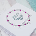 Fuchsia & Provence Lavender Crystal Bracelets