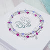 Fuchsia & Provence Lavender Crystal Bracelets