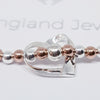 Sterling Silver & Rose Gold Floating Heart Bracelet