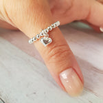 Cute Silver Puff Heart Ring