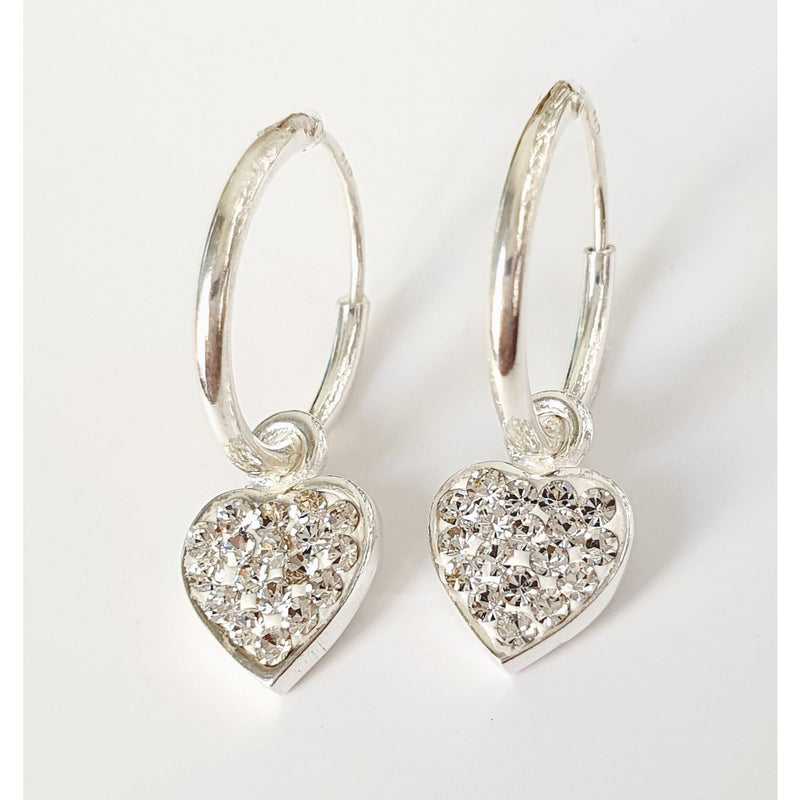 Sterling Silver CZ Heart Sleepers