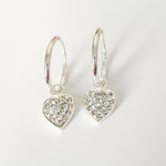 Sterling Silver CZ Heart Sleepers