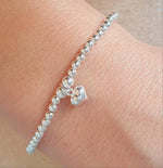 Cute Puff Heart Stretch Bracelet