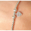 Sterling Silver Cz Sparkle Heart Bracelet