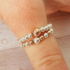 Sterling Silver & Rose Gold Mixed Ring Set