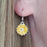 Silver Sunflower Necklace & Earring Set