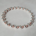 Stylish Chunky Sterling Silver & Rose Gold Bracelet