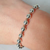 Stylish Chunky Sterling Silver & Rose Gold Bracelet