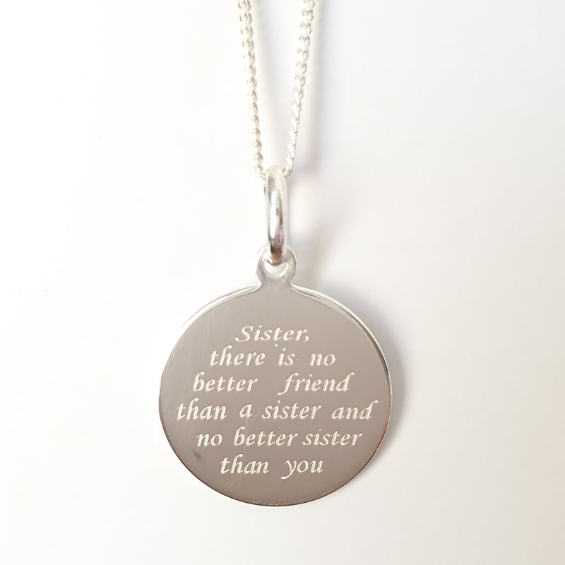 Sister Inscription Necklace