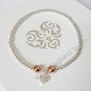 Sterling Silver & Rose Gold Heart Bracelet