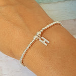 Sterling Silver Personalised Heart Bracelet Set